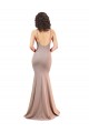 Lombar Rosa Empoeirado Sereia Decote V Comprimento Chão Longo Vestidos de Madrinha / Vestidos de Noite / Vestidos de Festa Acessíveis