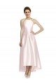 Criss Cruz Rosa Linha A Cabeçada Alto Baixo Vestidos de Madrinha Acessíveis
