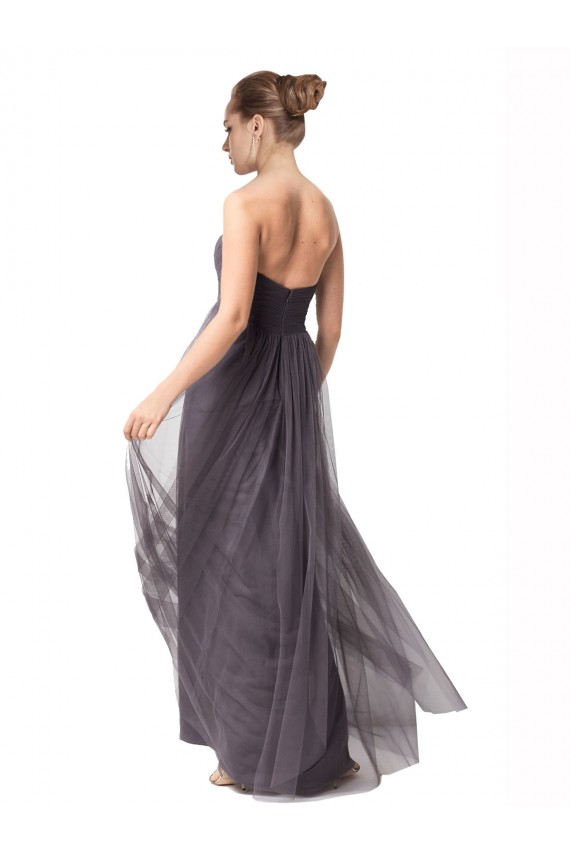 Rosa Vintage Linha A Amor Comprimento Chão Longo Vestidos de Madrinha Acessíveis