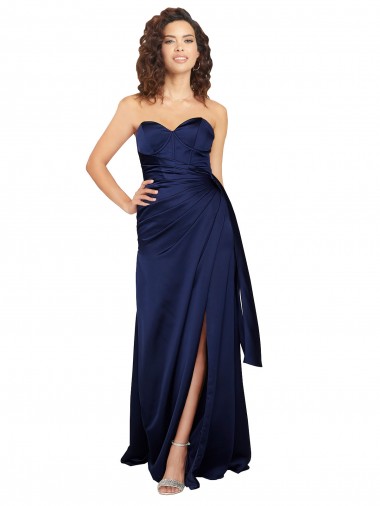 Safira Linha A Sem alças Comprimento Chão Vestidos de Madrinha / Vestidos de Noite / Vestidos de Festa Acessíveis
