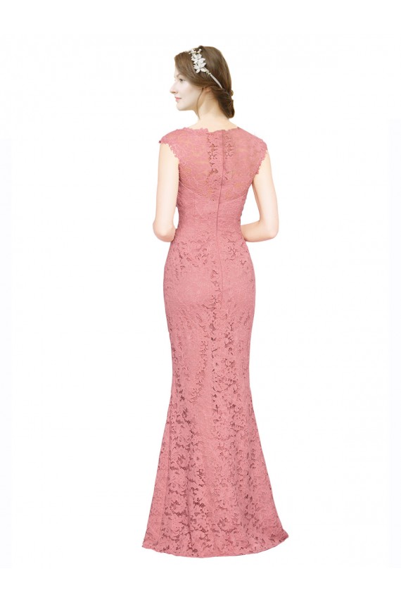 Salmão Sereia Sem alças Comprimento Chão Longo Vestidos de Madrinha / Vestidos de Festa Acessíveis