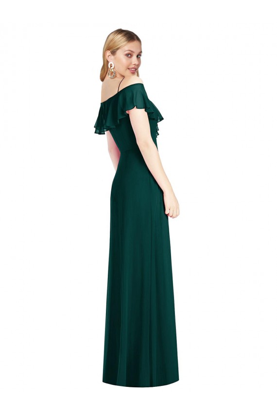 Sempre Verde Trombeta Amor Comprimento Chão Vestidos de Madrinha Acessíveis