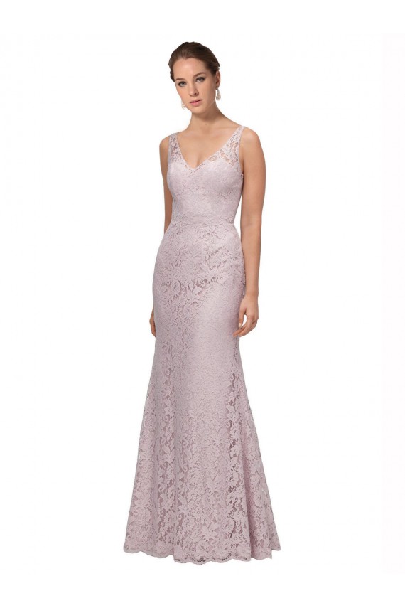 Costas em V Sereia Amor Comprimento Chão Vestidos de Madrinha / Vestidos de Festa Acessíveis