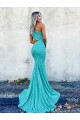 Sereia Um Ombro Comboio Varredela Vestidos de Festa Acessíveis