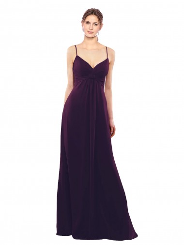 Criss Cruz Uva Linha A Amor Comprimento Chão Vestidos de Madrinha Acessíveis