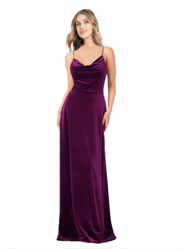 Criss Cruz Uva Linha A Decote V Comprimento Chão Vestidos de Madrinha / Vestidos de Noite / Vestidos de Festa Acessíveis