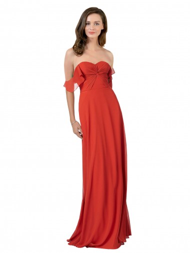 Costas em V Vermelho Linha A Sem alças Comprimento Chão Vestidos de Madrinha Acessíveis