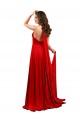 Criss Cruz Vermelho Linha A Cabeçada Comprimento Chão Vestidos de Madrinha / Vestidos de Noite / Vestidos de Festa Acessíveis