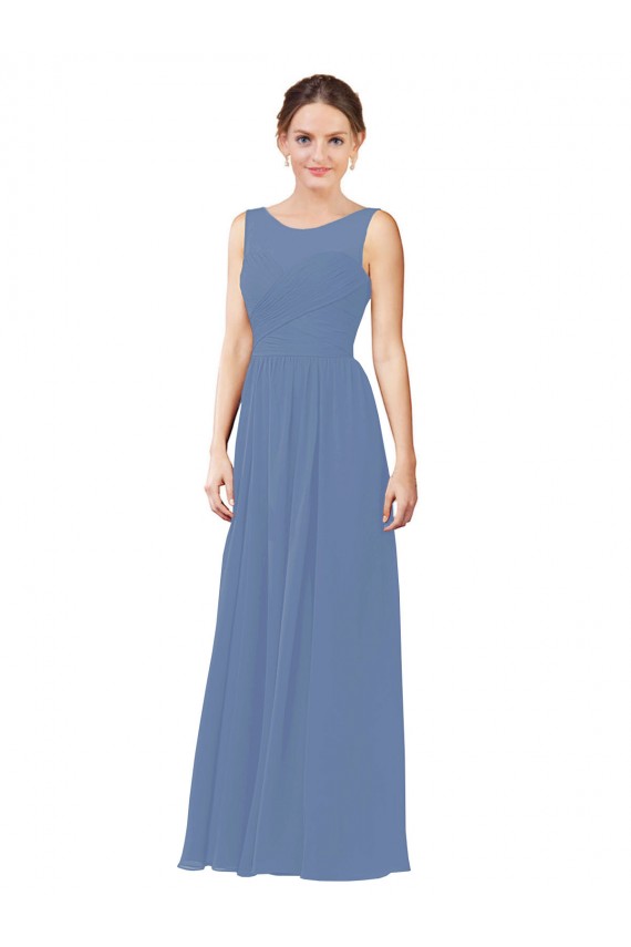 Windsor Azul Bainha Amor Comprimento Chão Vestidos de Madrinha Acessíveis